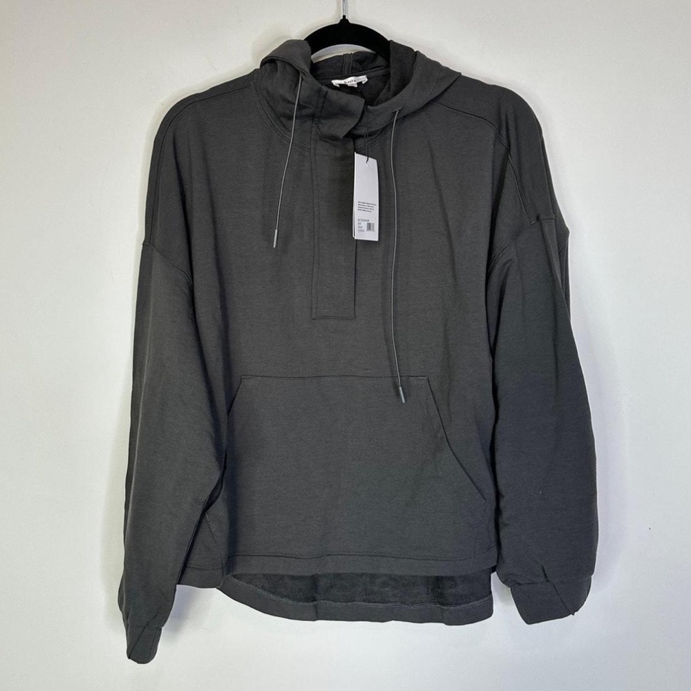 Comfy Quarter zip hoodie sweatshirt in Charcoal size M